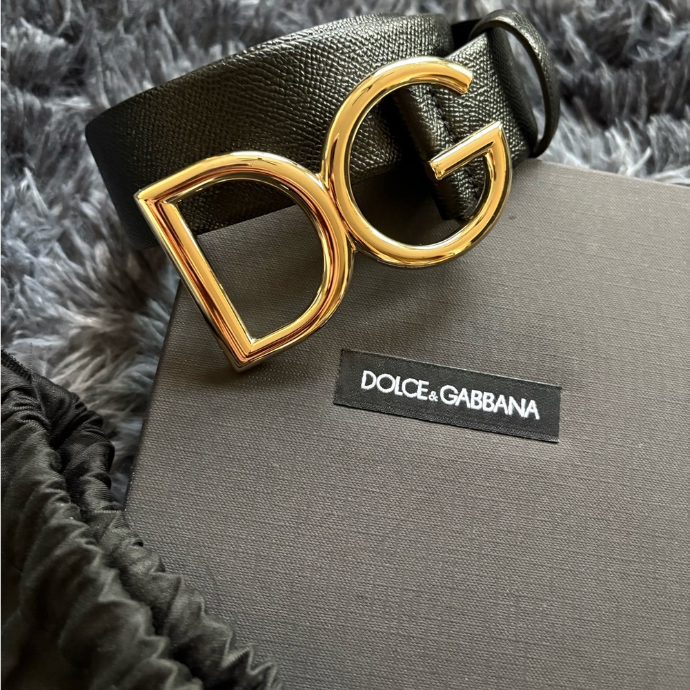 Dolce & Gabbana DG Logo Belt Gold – 75cm / 30in